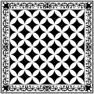MYSPOTTI Vinylteppich "Buddy Chadi" Teppiche Gr. B/L: 136 cm x 136 cm, 0,5 mm, 1 St., schwarz (schwarz, weiß) Esszimmerteppiche