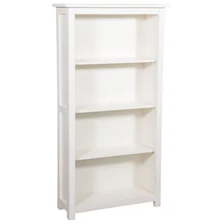 Biscottini - Kleines Landhaus-bücherregal Aus Massivem Lindenholz Mit Antikweißer Oberfläche L68xpr25xh130 Cm. Made In Italy