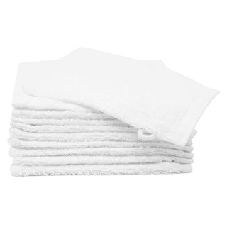 Zollner Waschlappen Amalfi W Set, 17 x 21 cm, Waschhandschuh, 100% Baumwolle, weiß, 10 Stück