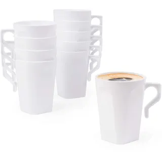 MATANA 150 Weiße Hartplastik Kaffeebecher, 240ml - Kaffee, Tee, Schokolade, Heiße & Kalte Getränke - Stabil & Mehrweg - Camping, Hochzeiten, Picknick, Grillabende, Outdoor-Events, Partys