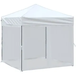 vidaXL Partyzelt Faltbar mit Seitenwänden Gartenzelt Festzelt Pavillon Zelt Gartenpavillon Gazebo Gartenlaube Bierzelt Faltzelt Camping Anthrazit 2x2 m