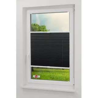 LYSEL® Plissee Crush Tageslicht, blickdicht, HxB 130x110cm schwarz 110 cm x 130 cm