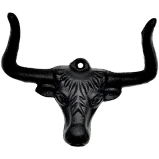 perfk Cowboyhut-Haken, Cowboyhut-Ständer, Stierkopf-Skulptur, Mehrzweck-Eisenkunst-Ornament, Metall-Wanddekoration für Hof, Schlafzimmer, Küche