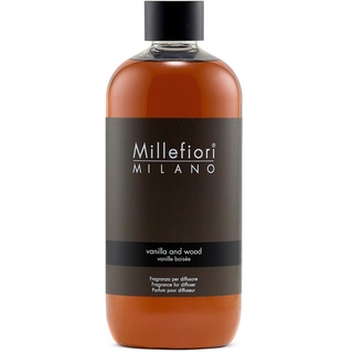 Millefiori 7REDV Vanilla und Wood Nachfüllflasche 500 ml für Raumduft Diffuser Natural, Plastik, Braun, 7.6 x 6.5 x 17.7 cm