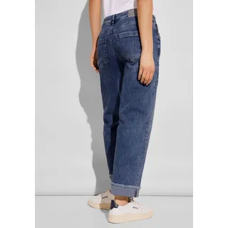 Loose-fit-Jeans STREET ONE Gr. 26, Länge 28, blau (authentic indigo wash) Damen Jeans Weite Middle Waist
