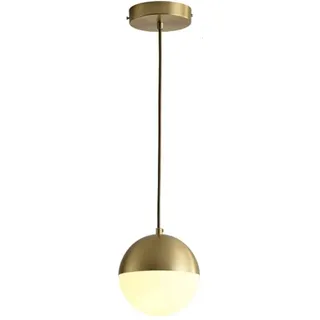 Modern Pendelleuchte Moderne Glaskugel-Pendelleuchte, Mid-Century-Opalglas-Hängeleuchte, Leuchte, goldfarbene Messing-Deckenleuchten for Kücheninsel, Schlafzimmer, Schlafzimmer, Foyer, Café ( Size : 1