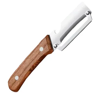 Multifunktionaler Gemüseschäler für die Küche | Zero Snag Küchenwerkzeug aus Holz | 2-in-1-Zero-Flex-Schäler aus Edelstahl mit integriertem Flaschenöffner für, Kartoffeln, Kürbis, Papaya