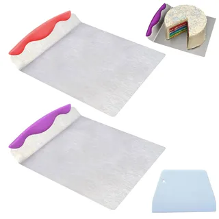 Helweet Tortenheber, Kuchenheber, Pizzaheber, Tortenzubehör, Ideal Für Tortentransfer Und Tortenkreationen, Geeignet Für Backanfänger, Backbegeisterte Und Profibäcker, 24x20CM, 2 Stücke