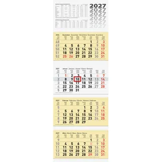 Brunnen 4-Monatskalender 2027 Taschenbuch 320×940 mm