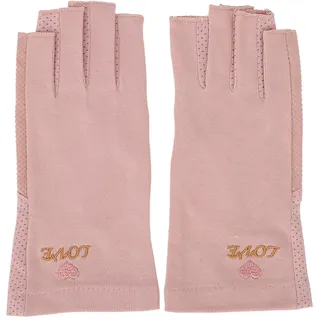 YUYTE Nagelhandschuh - Anti-UV Fingerlose Hand-Hautschutz-Blockierung, UV-Schutz Dehnbare, Atmungsaktive, Faser-Baumwoll-Nagellampen- für Hellrosa Grau