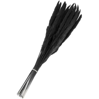 QUARKZMAN 30 Stück Faux Pampas Gras, 17"/43cm Fake Pampas Gras Dekor für Wohnzimmer Party Wandvase Hochzeitsdekoration, Schwarz