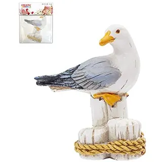 CREATIV DISCOUNT Miniatur Möwe auf Pfahl, ca. 6cm