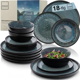 sänger Manila Tafelservice 18-tlg. blau-schwarz
