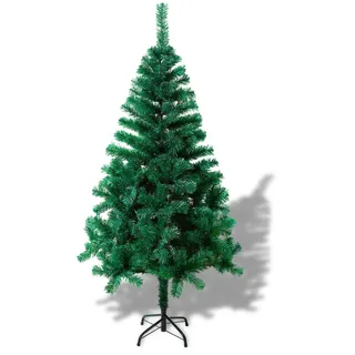 SUBTLETY Weihnachtsbaum Künstlich 150cm mit Metall Ständer und 300 Astspitzen (Ø ca. 76cm) Grün Tannenbaum Künstlich Weihnachtsbäume aus Schwer Entflammbar PVC Schnellaufbau Klappsystem