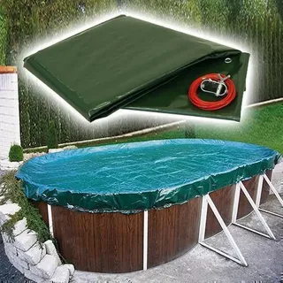 Poolabdeckung Rundpool 460 cm I 90g I rund 4,6 m I winterfeste Plane Winterabdeckung