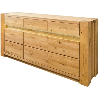 MASSIVMOEBEL24.DE Sideboard 173 x 85 x 40 cm Wildeiche geölt / Beige