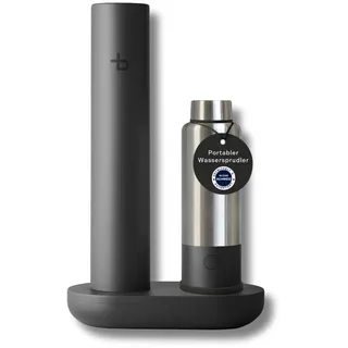 bottleplus Portabler Wassersprudler To Go | Auffüllstation + 600ml Edelstahlflasche | bis 6L Sprudelwasser unterwegs | BPA-frei | kompatibel mit Standard 60L CO2-Zylinder