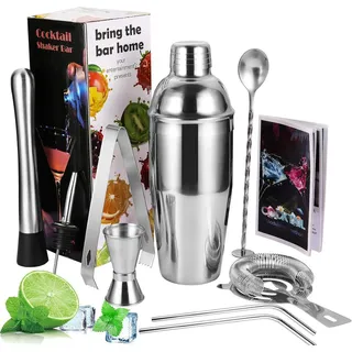 SinLaw Cocktail Shaker 8-teiliges Cocktailset Edelstahl,750ml-Edelstahl-Shaker,Barkeeper Kit, (1-tlg), 750 ml Mixer