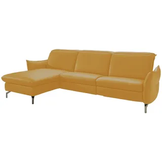 Livetastic Ecksofa, Gelb, Metall, 4-Sitzer, Ottomane links, L-Form, 263x179 cm, Hocker erhältlich, Armteil links, rechts, Wohnzimmer, Sofas & Couches, Wohnlandschaften, Ecksofas