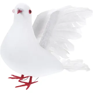 LAPYAPPE Große Künstliche Taube Weiß aus Schaumstoff und Kunststoff mit Lebensechtem Design und Einfacher Montage für Hochzeit und Heimdekoration als Stilvolle Taube Deko