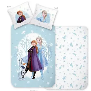 Disney Kinderbettwäsche Disney Eiskönigin Wonderland Bettwäscheset Magie blau