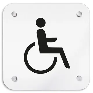 Türschilder24 Aluminium Wandschild 200 x 200 mm • Rollstuhl - Behindertengerecht • Hinweisschild - Türschild aus 1,5 mm starkem Aluminium • Inklusive Befestigungsmaterial + Wandmontage