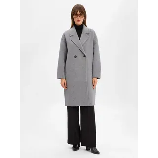 Someday Damen Mantel | VALMERA Regular Wollmantel aus exklusivem Doubleface ashy Grey Melange, 42