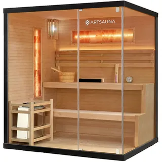 Artsauna Saunakabine Vantaa 175 mit Salzstein - Indoor Sauna für 4 Personen