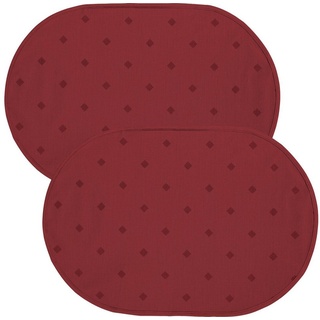 Platzset, »Tischset "Neuss" 2er-Pack«, Erwin Müller, (2-St), abwaschbar Uni rot oval - 35 cm x 50 cm