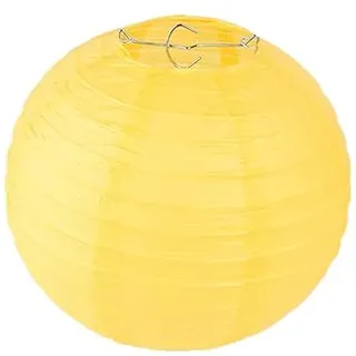 Surwin 10pcs Bunte Papierlaterne Set, Hochzeitsdeko Party Deko Lampions, 10cm 15cm 20cm 25cm 30cm 40cm Rund Papierlampe Hängend Papierlaternen (30cm,Gelb)