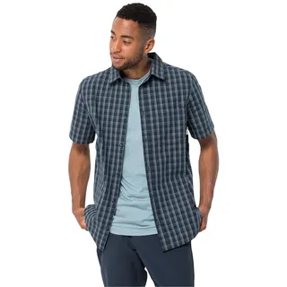 Jack Wolfskin Hot Springs Kurzarmhemd - Night Blue Checks - S