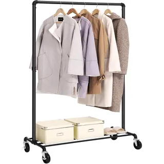 Songmics Garderobenständer, mit Rollen schwarz HSR61BK