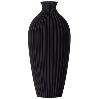 3D Vase Dekovase Saskia XL 38cm Nachhaltige Deko Vase Pampasgras Trockenblumen, Bodenvase schwarz