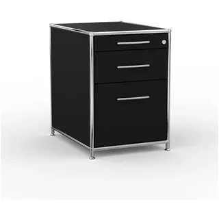 Versee Aktenschrank Büro Standcontainer – 60 / 80 cm, 3 oder 4 Schubladen, Farbauswahl (Schubladencontainer für Büro und Home-Office, 1 Standcontainer) robust & kratzfest, 50kg belastbar schwarz 43,5 cm x 61 cm x 60 cm