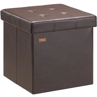 CASARIA Sitzhocker mit Stauraum Kunstleder 38 x 38 x 38 cm Braun