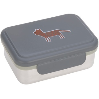 LÄSSIG Kinder Brotdose Edelstahl Lunchbox Frühstücksbox Nachhaltig Kindergarten Schule/Safari Tiger