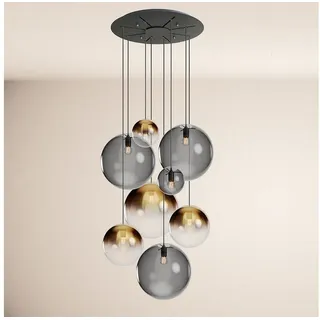 s.luce Orb 8-flg. E27 60 cm Rund Gold Verlauf/Rauch/Schwarz
