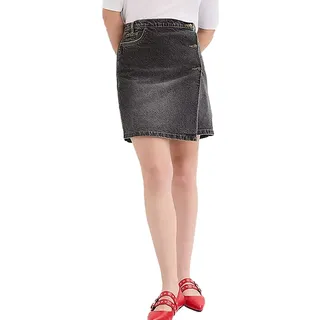 Damen Denim-Rock Wickel-Jeansrock Baumwoll-Rock Mini-Rock 971650 Schwarz/Grau - 52