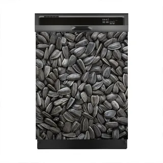 Magnete Dekorative 60x70 cm Küche Magnetmatte Spülmaschine - Schwarze Sonnenblumen kerne