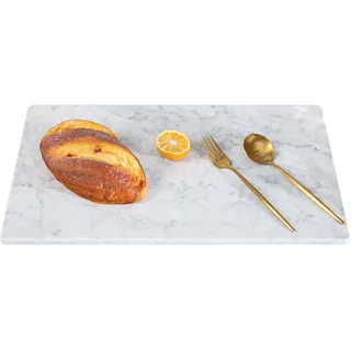 Adolif Natürliches Carrara Back- und Schneidebrett aus weißem Marmor, 30,5 x 50,8 x 1,5 cm, schwer für Teig, Schokolade, 1 Stück