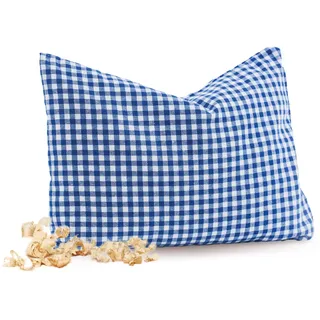 Zirben Familie - bekannt aus dem Fachhandel & der Hotellerie • Blau Kariertes Zirbenkissen • Duftendes weiches Dekokissen 30x20cm • Zierkissen gefüllt mit natürlichen ZirbenFlocken