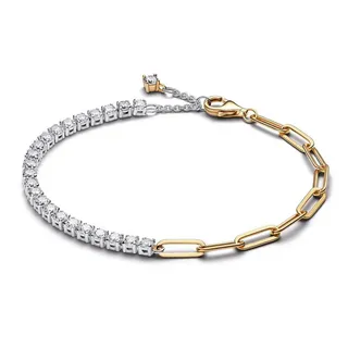 Pandora Tennisarmband Zirkonia Silber 14K Vergoldet 564821C01 18 cm