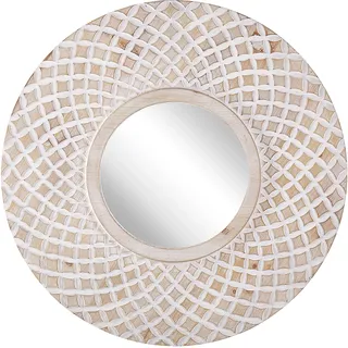 Beliani Wandspiegel Pomaro 60 x 60 cm Hellbraun