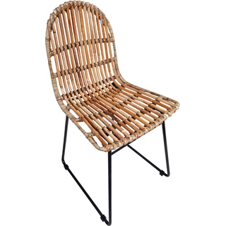SIT Möbel Stuhl Tom Tailor 2er-Set | Sitzschale Rattan natur | Gestell Metall schwarz | B 50 x T 60 x H 84,5 cm | 05338-01 | Serie RATTAN