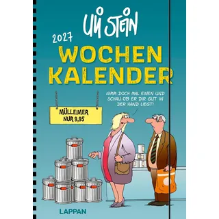 Lappan Verlag Uli Stein Wochenkalender 2027: Taschenkalender mit Spiralbindung und Gummiband
