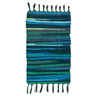 Vortexline Flickenteppich,Flickenteppich Waschbar,Baumwollteppich,Teppich Baumwolle,Verschiedene Größen (Grün,60 x 130 cm)
