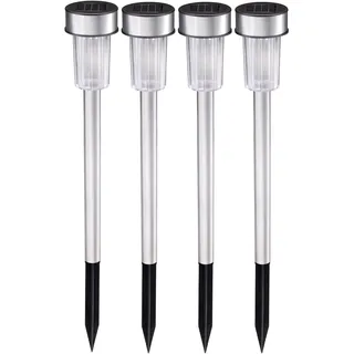 Grundig Solarleuchte Edelstahl Ø4,8 x 36,5 cm 4er Set silber