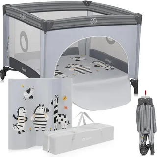 LIONELO BONNIE Laufgitter bis 15 kg, von der Geburt bis 36 Monate 100 x 96 | Seitlicher Zugang mit Reißverschluss, Seiten mit Luftmaschen, schnell zusammenklappbar, gebremste Räder, Tragetasche