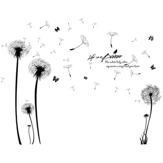 Coonoor Wandtattoo Wandtattoo Pusteblume, Wandsticker Wohnzimmer Pflanzen Blumen (1 St)