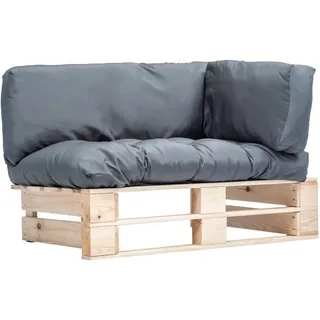 vidaXL Outdoor-Sofa Paletten Loungesofa grau